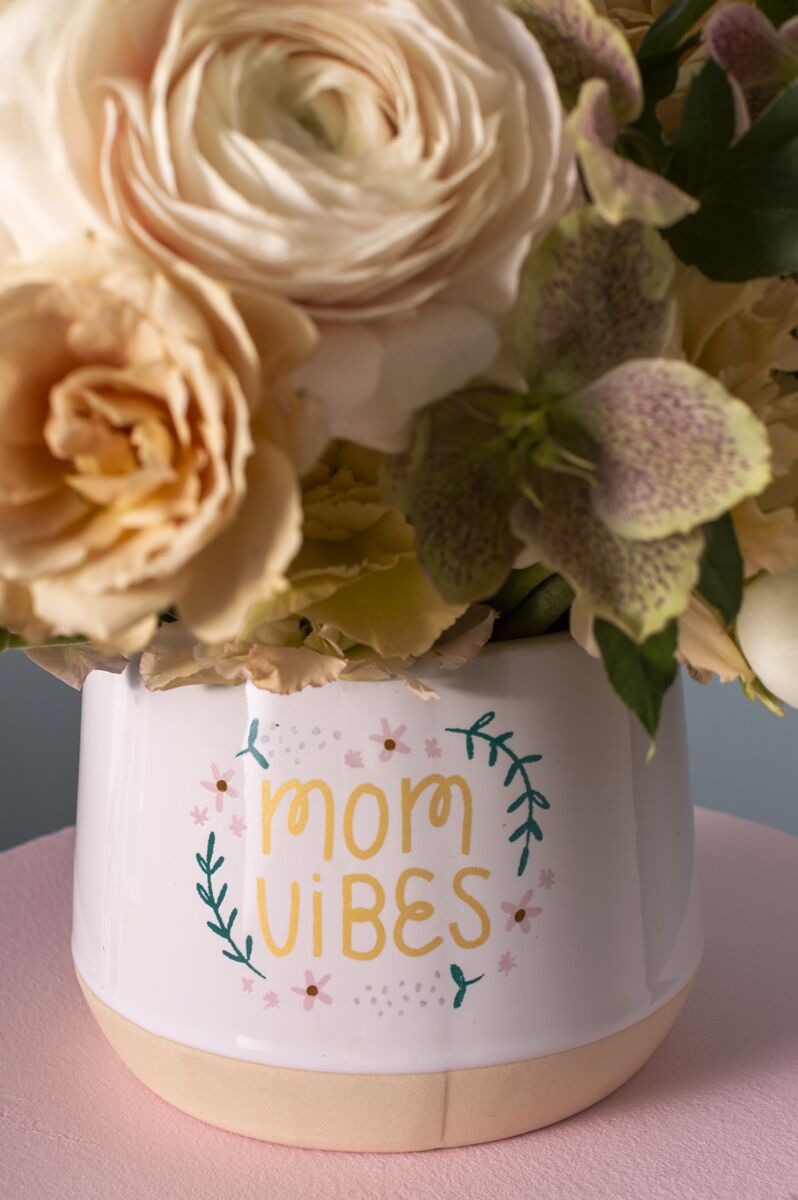 Design Shop White Motherhood Collection Pot, 5.75" X 4.5".