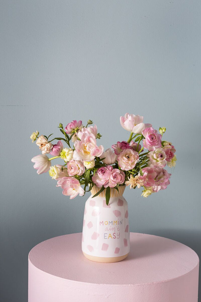 Design Shop White Motherhood Collection Vase, 5.25" X 8".