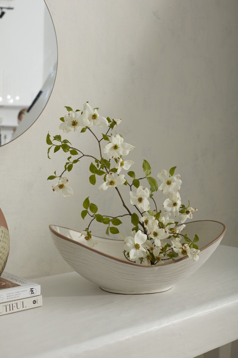 Design Shop White Kelyfos Bowl, 18.5" X 6.5".