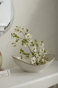 Design Shop White Kelyfos Bowl, 18.5" X 6.5".