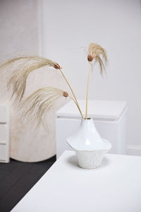 Design Shop Off-White Cornett Vase, 10.75" X 11.5".