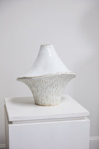 Design Shop Off-White Cornett Vase, 16.25" X 16".