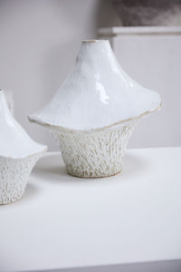 Design Shop Off-White Cornett Vase, 16.25" X 16".