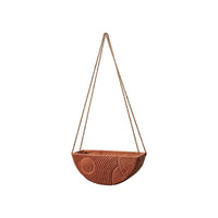 Design Shop Terracotta Topography Collection Hanging Planter, 12.75" X 27".
