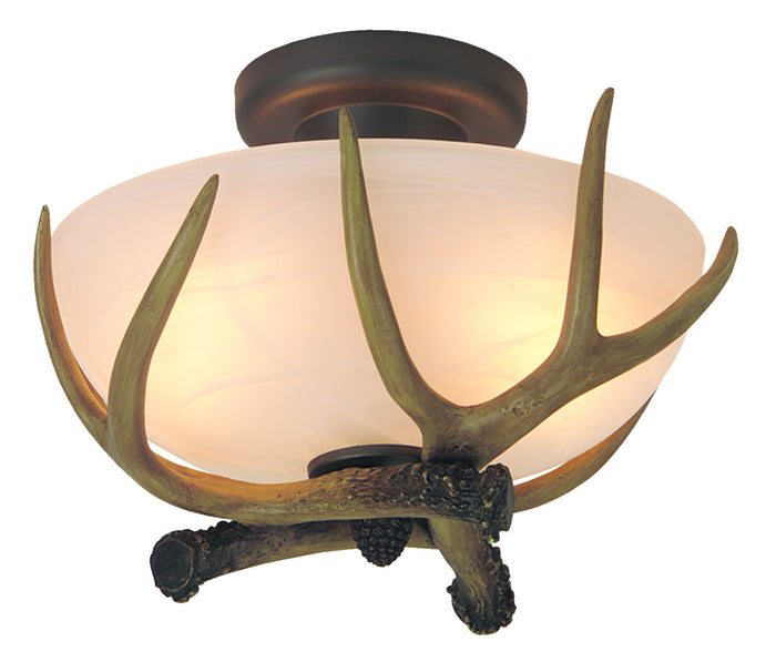 Craftmade Two Light Semi Flush Mount from the X1611 flush collection in European Bronze finish