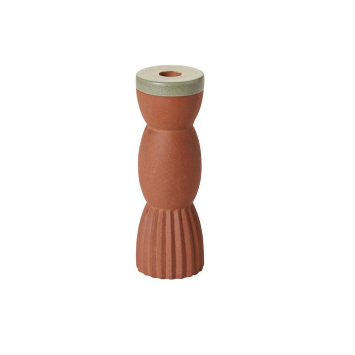 Design Shop Terracotta Bacala Candleholder, 2.5" X 8", Set of 2.