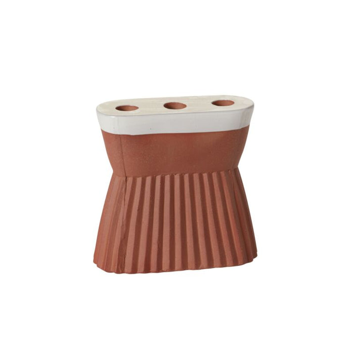 Design Shop Terracotta Bacala Candleholder, 6.5" X 6.5", Set of 2.