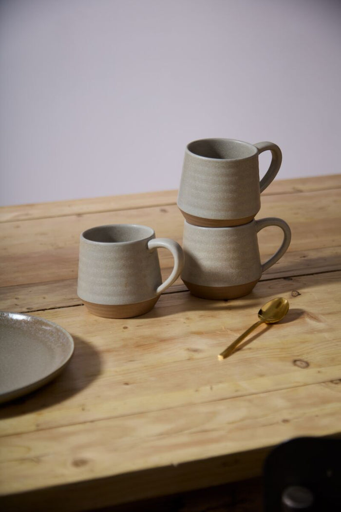 Design Shop Grey Kavala Collection Tea Mug, 5.5" X 3.75", Set of 4.