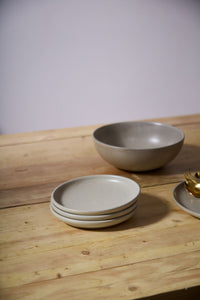 Design Shop Grey Kavala Collection Tea Side Plate, 7" X 1", Set of 4.