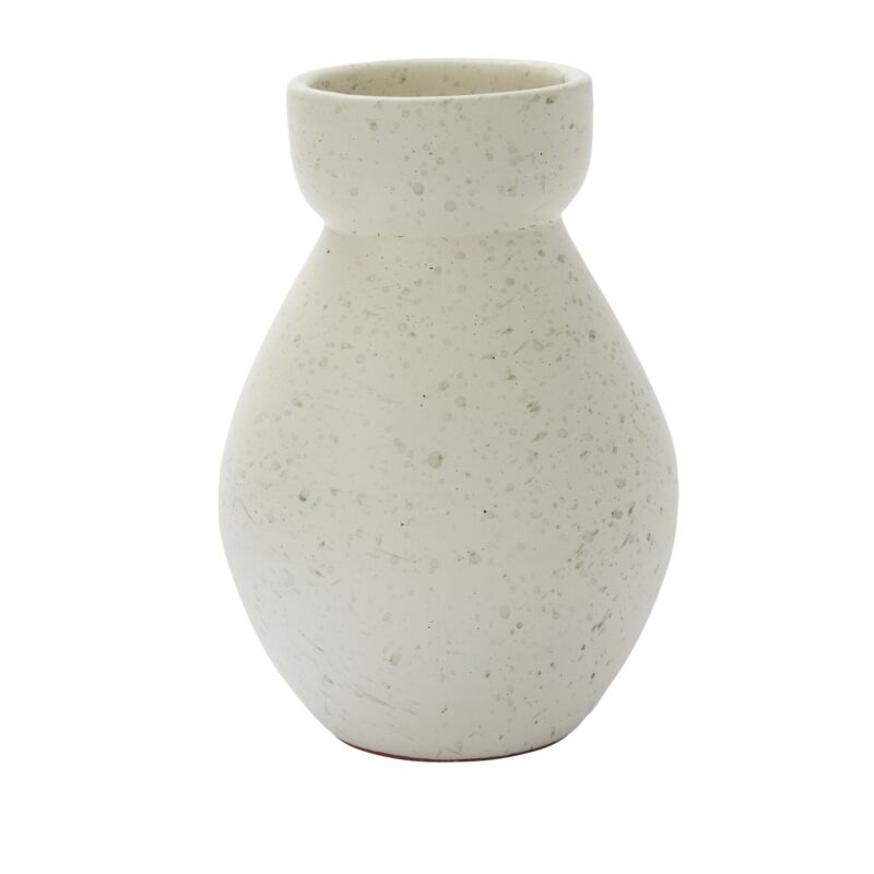 Design Shop White Igneous Vase, 8" X 11.75"