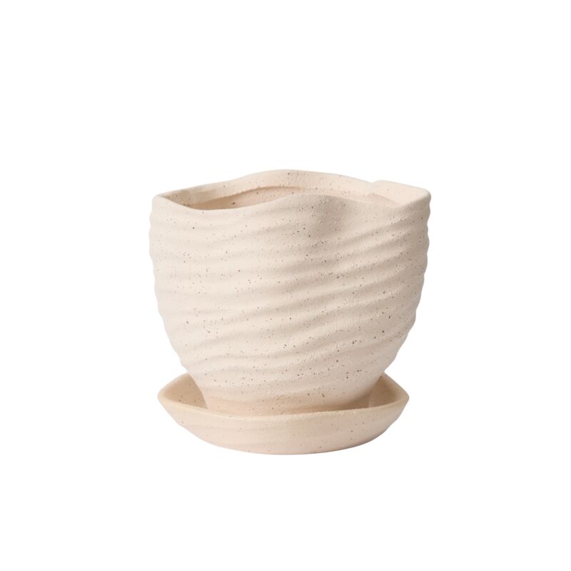 Design Shop Highland Pot with Saucer 6"x 5.5"x 5.25"