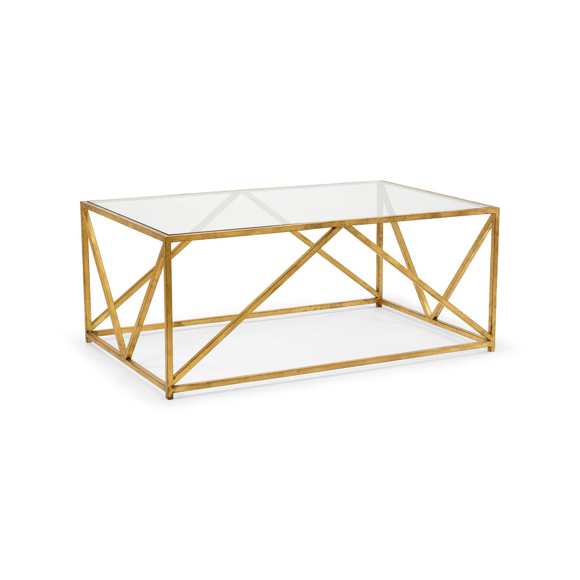 Chelsea House Glass Top Harlequin Coffee Table