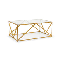Chelsea House Glass Top Harlequin Coffee Table