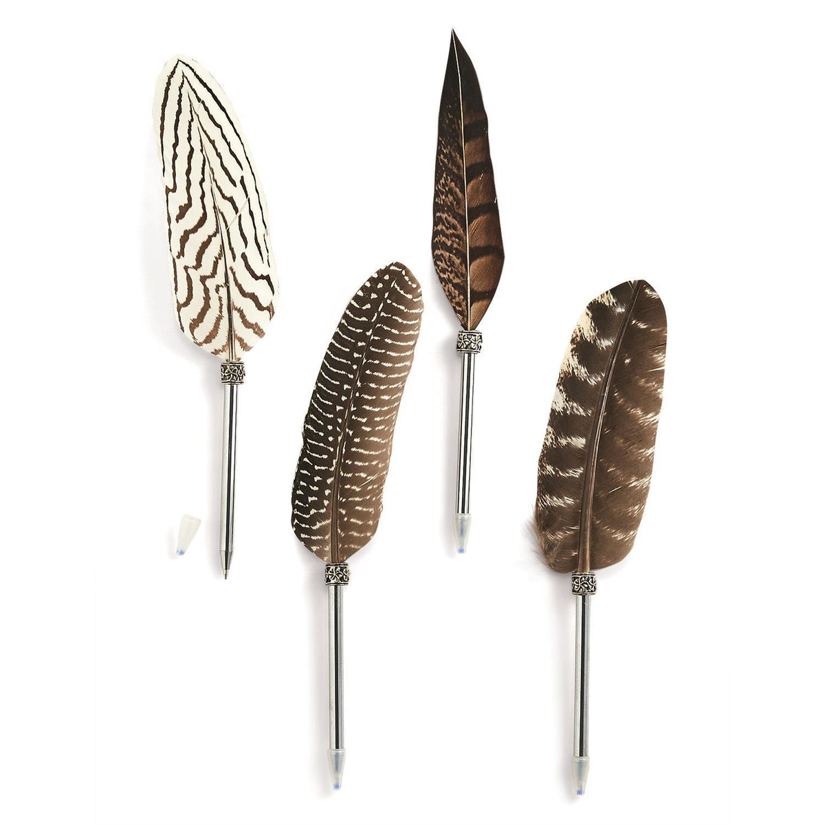 Design Shop Vintage Feather Pen in Gift Box, Set of 4.