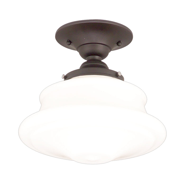 Hudson Valley One Light Semi Flush Mount from the Petersburg collection in Old Bronze finish