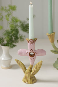 Design Shop Soft Petal Candleholder 5.5"x 2.5"x 8", Set of 2
