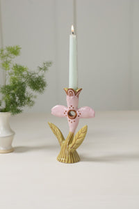 Design Shop Soft Petal Candleholder 5.5"x 2.5"x 8", Set of 2