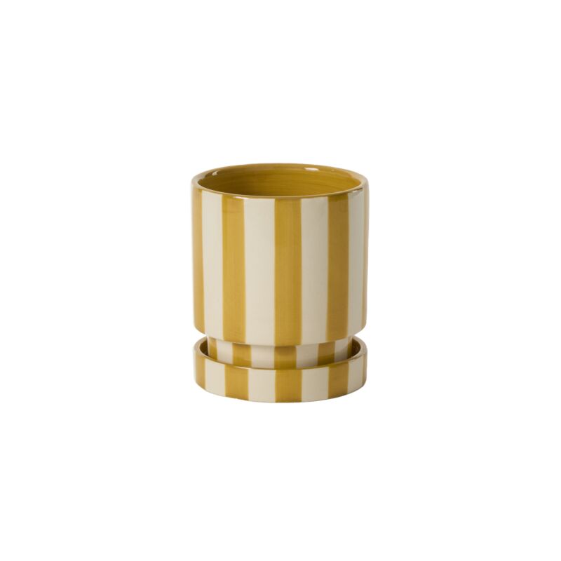 Design Shop Saffron Pot with Saucer 5"x 5.75"