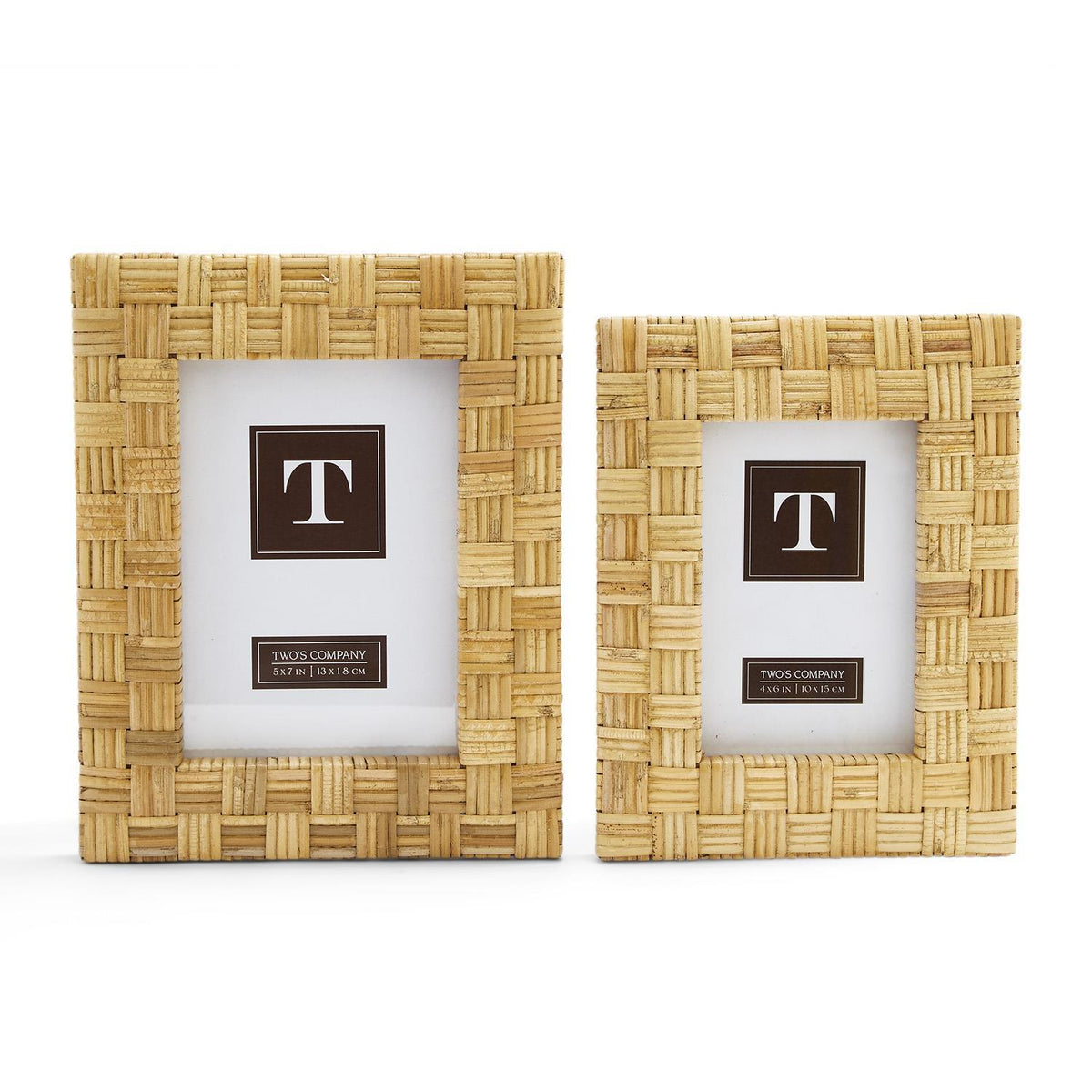 Design Shop Dream Weavers Natural Rattan Hand-Crafted Photo Frame - Rattan/MDF/Fir Wood, Set of 2.