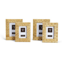Design Shop Dream Weavers Natural Rattan Hand-Crafted Photo Frame - Rattan/MDF/Fir Wood, Set of 2.