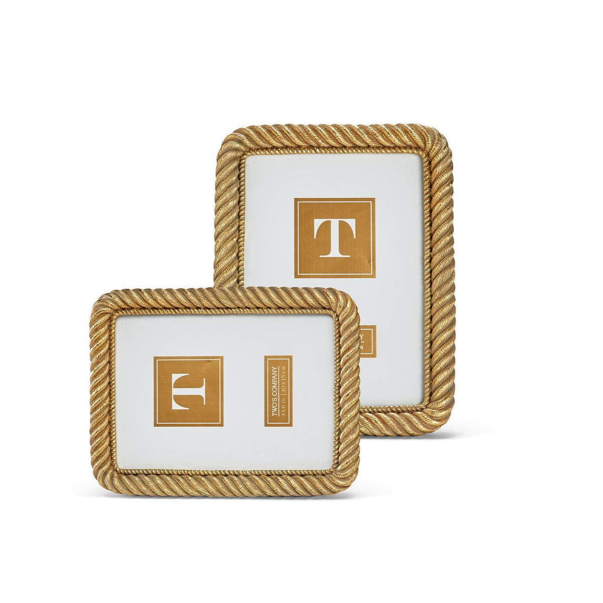 Design Shop Set of 2 Gold Rope Photo Frame
