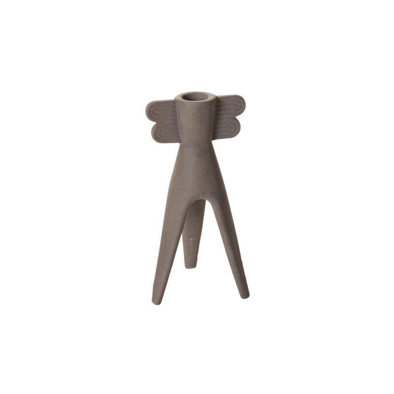 Design Shop Black Montezuma Candleholder, 3.25" X 8.5", Set of 2.