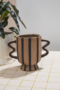 Design Shop Brown Akimbo Footed Pot, 8.75" X 6.75"