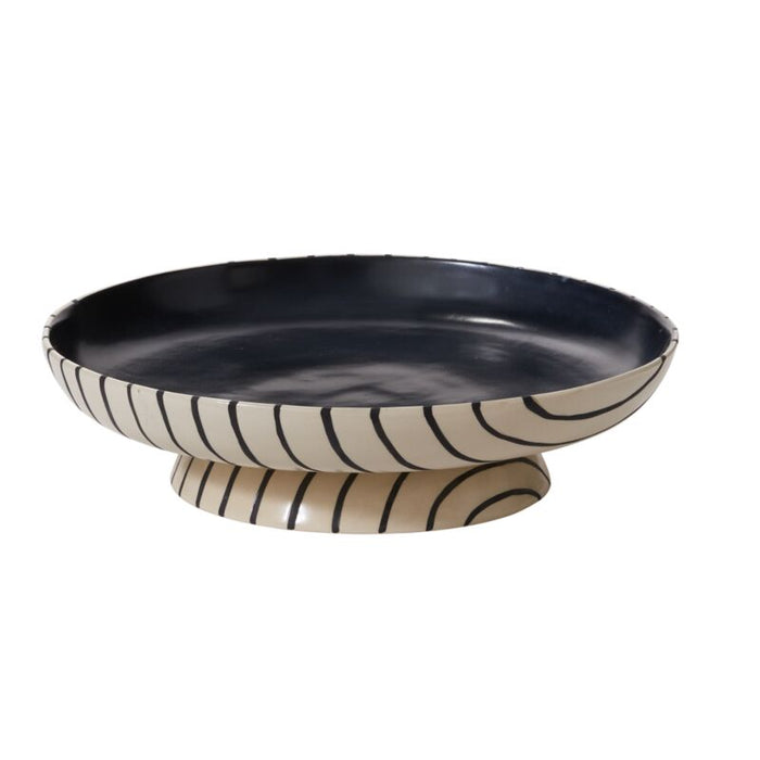 Design Shop White Contour Collection Footed Bowl, 14" X 3.75".