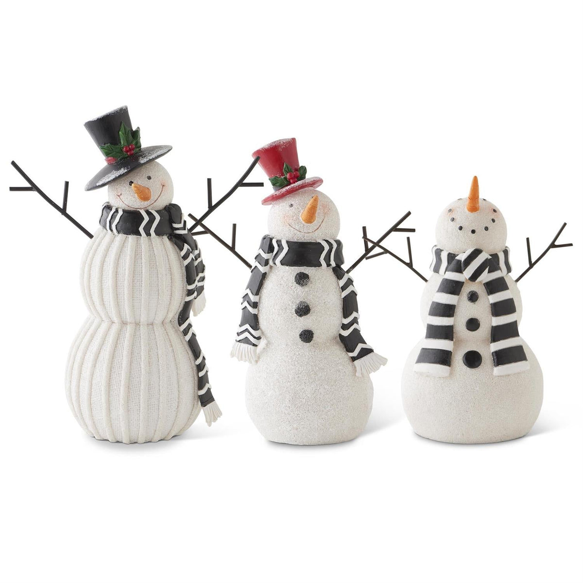 Shell Design Shop Set of 3 Resin Snowmen