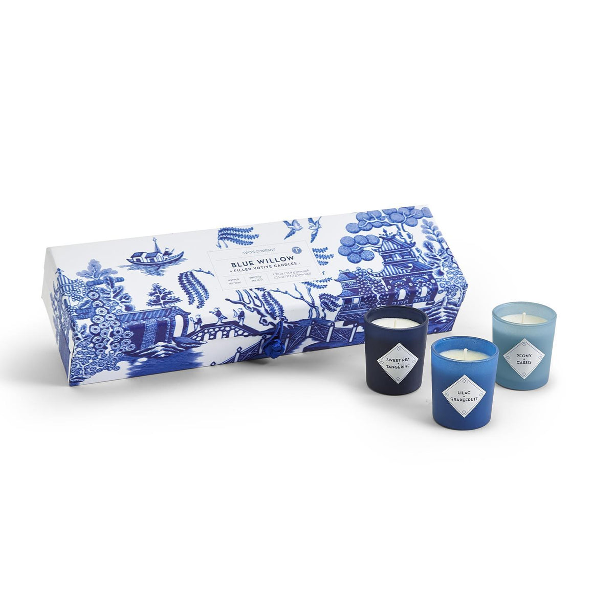 Blue Willow Set of 5 Scented Candles In Gift Box