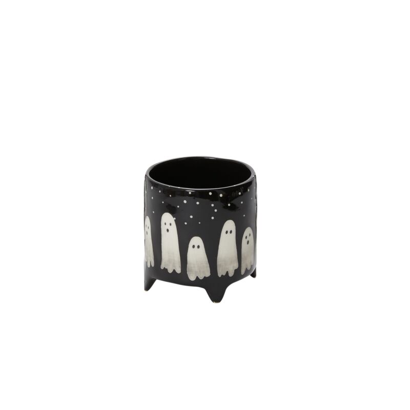 Design Shop Black Boo Collection Pot, 3.5" X 3.75".