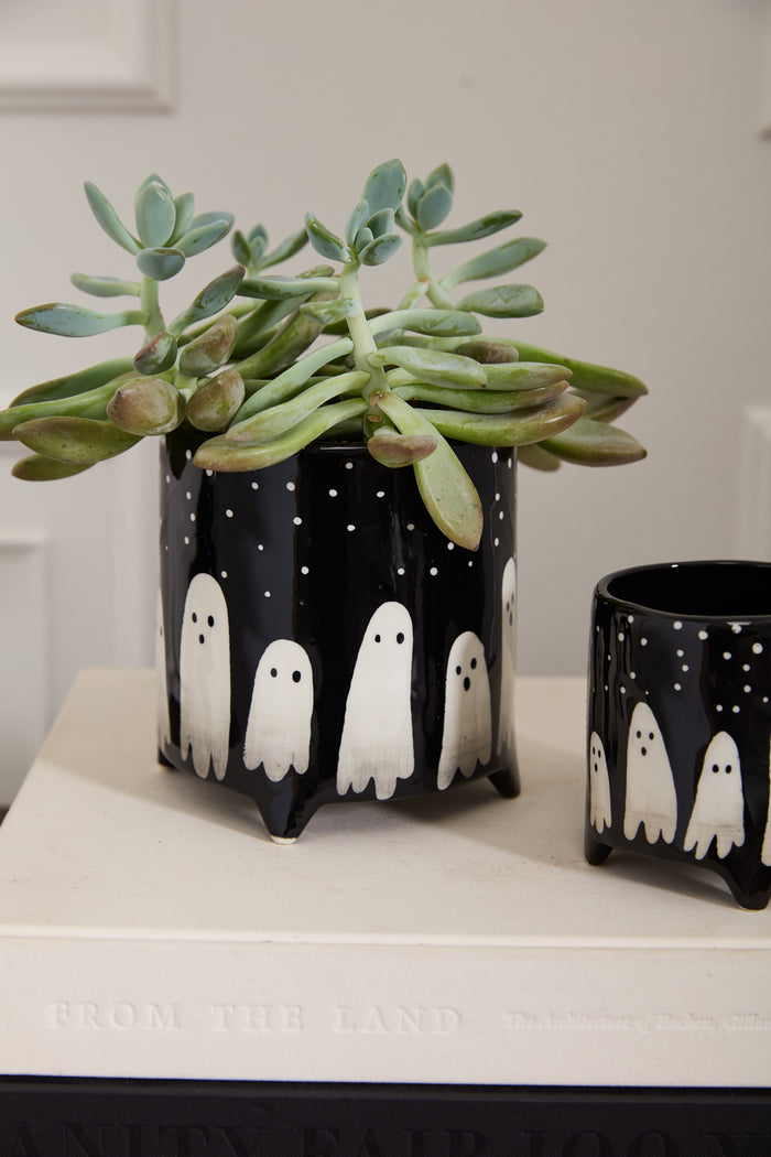 Design Shop Black Boo Collection Pot, 5.5" X 5.5".