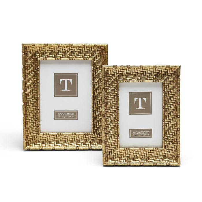 Design Shop Gold Weave Set of 2 Photo Frame