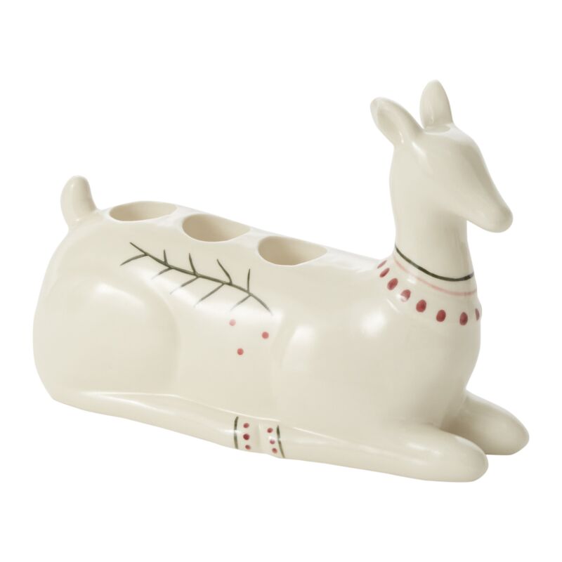Design Shop Off-White Alise Collection Candleholder, 8" X 5.5".