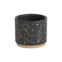 Design Shop Black Universe Pot, 3.25" X 2.75", Set of 2.