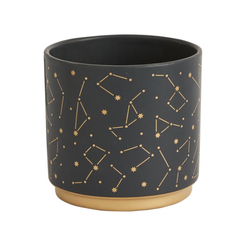 Design Shop Black Universe Pot, 4.75" X 4.5".