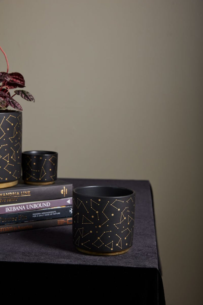 Design Shop Black Universe Pot, 4.75" X 4.5".