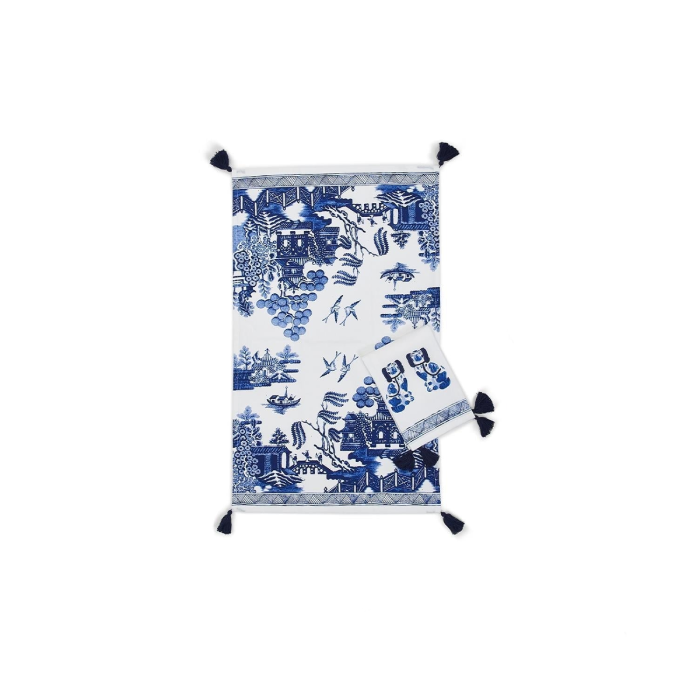 Design Shop Chinoiserie Blue & White Towel Design 2