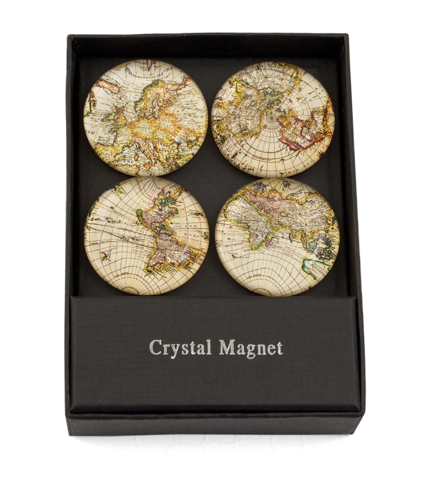 Design Shop Gold Sparkling Metallic World Map Magnet /Set of 4