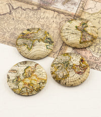 Design Shop Gold Sparkling Metallic World Map Magnet /Set of 4
