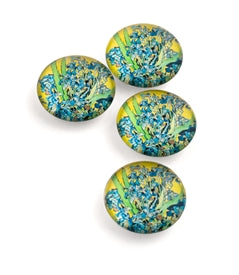 Design Shop Irises Set Of 4 Crystal Glass Magnet