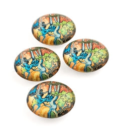 Design Shop Tree Roots Set Of 4 Crystal Glass Magnet