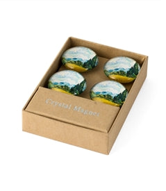 Design Shop Van Gogh Wheat Field Cypresses Set Of 4 Crystal Glass Magnet