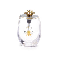 Design Shop Queen Bee Stemless Wine Glass w/Jeweled Bee Wine Stopper - Glass/Zinc Alloy/Enamel