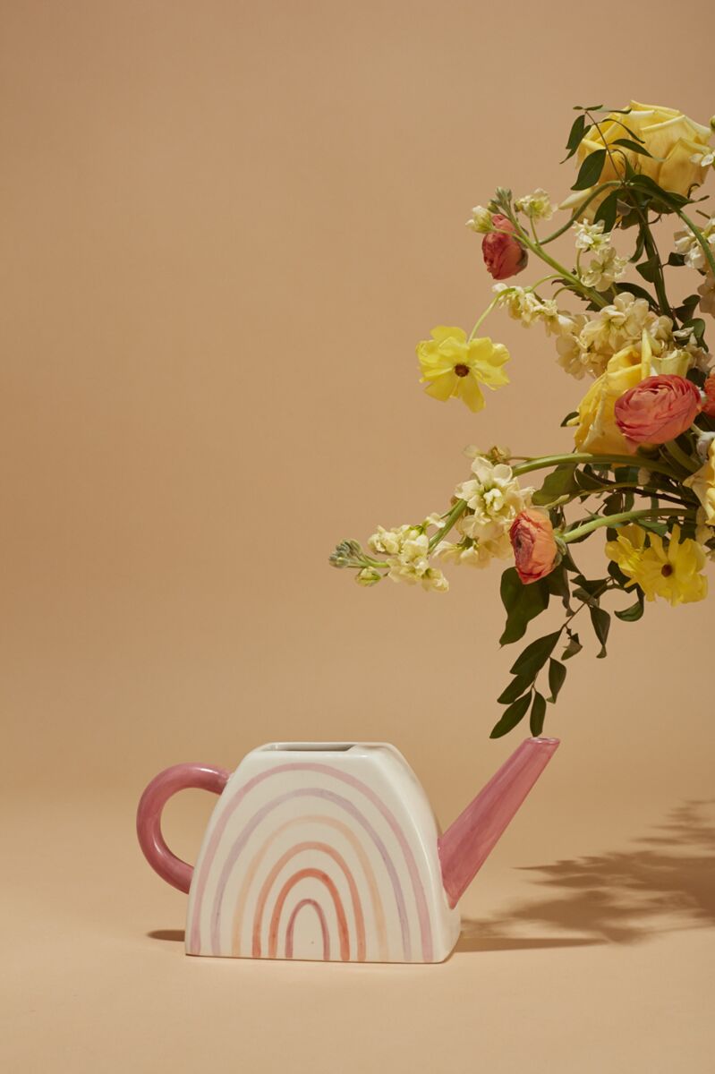 Design Shop Pink Over the Rainbow Watering Can, 9.75" X 4.75".
