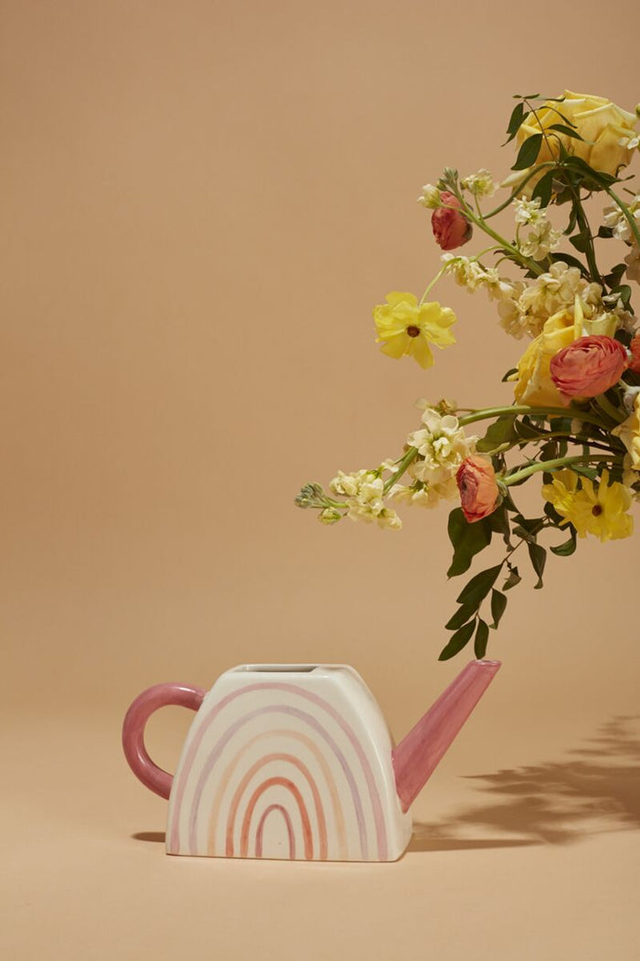Design Shop Pink Over the Rainbow Watering Can, 9.75" X 4.75".