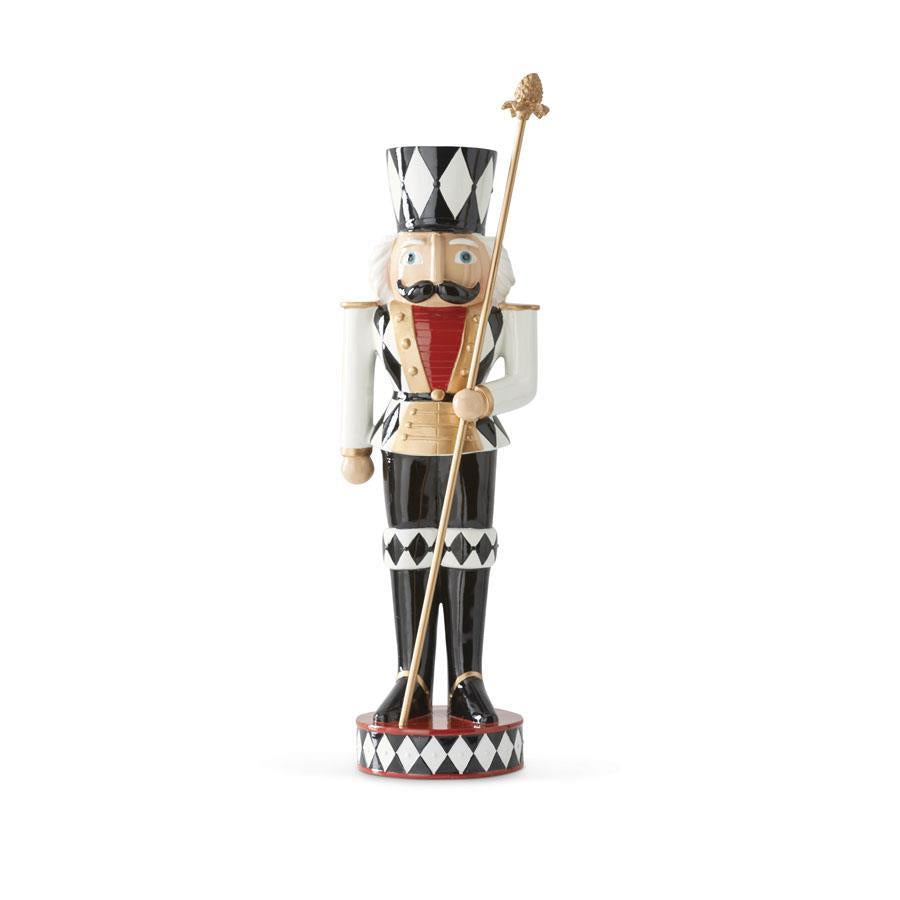 Design Shop Red and White Soldier Nutcracker with Staff, 20"H
