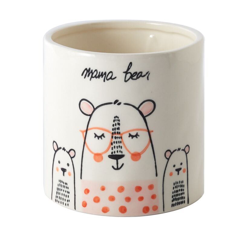 Design Shop White Mama Bear Collection, 4.25" X 4.25".