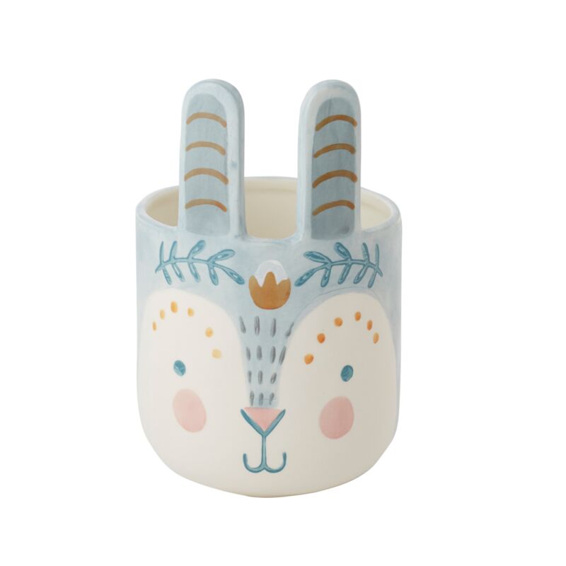 Design Shop Light-Blue Frolic Pot, 4.5" X 7.25".
