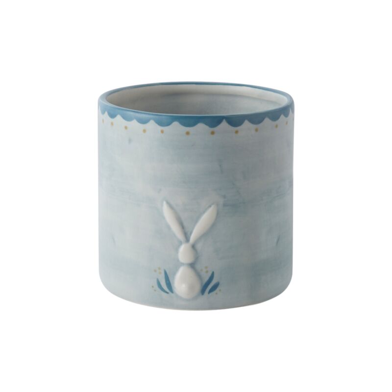 Design Shop Light-Blue Hopper Pot, 4.5" X 4.5"